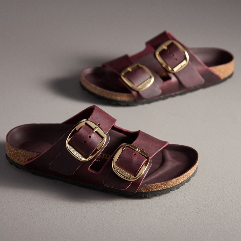 Birkenstock Arizona big buckle nubuck sandals Zinfandel red 37 NWT